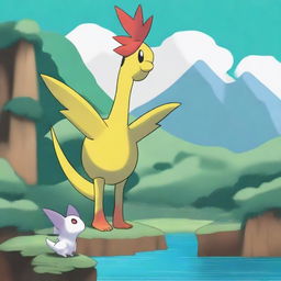 Create an image of a new Pokémon region inspired by Latin America