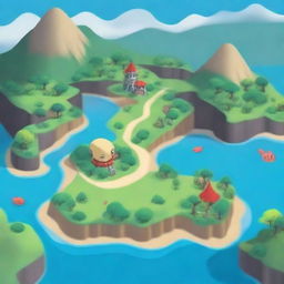 Create an image of a new Pokémon region inspired by Latin America