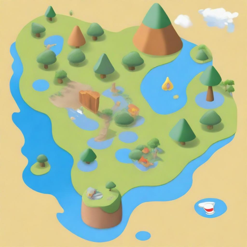 Create an image of a new Pokémon region inspired by Latin America