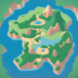 Create an image of a new Pokémon region inspired by Latin America