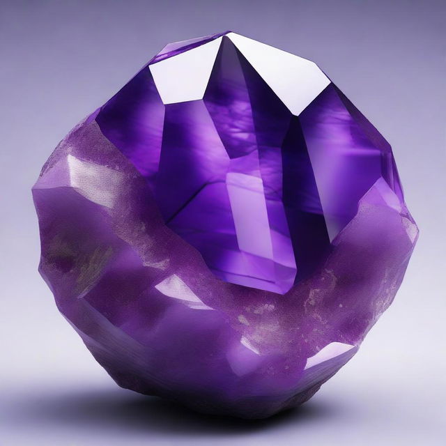 A highly detailed and realistic depiction of an amethyst rock