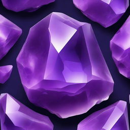 A highly detailed and realistic depiction of an amethyst rock