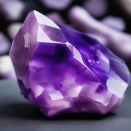 A highly detailed and realistic depiction of an amethyst rock with a focus on its real texture