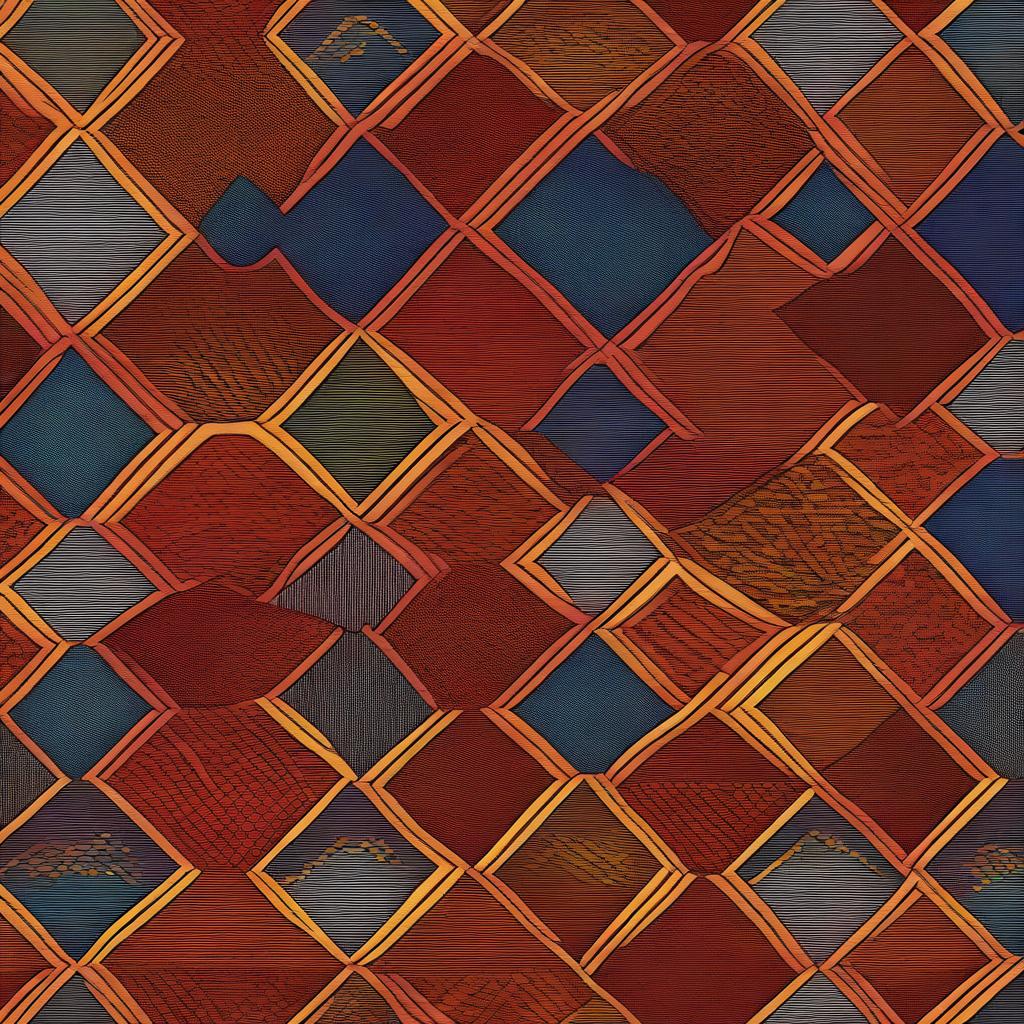 A digital representation of Ondelela fabric, showcasing its intricate patterns and vibrant colors