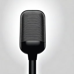 A simple silhouette of a microphone in black and white