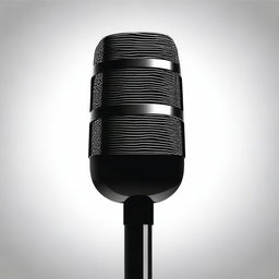 A simple silhouette of a microphone in black and white