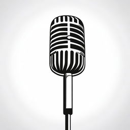 A simple drawing of a microphone in black and white