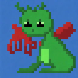 A 32x32 pixel art image of a dragon