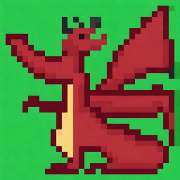 A 32x32 pixel art image of a dragon