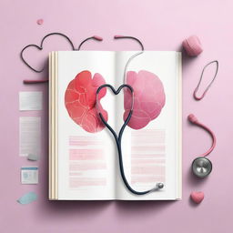 An image suitable for designing a cover for a novel about medicine and love