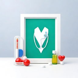 A photo frame design centered around a medical theme