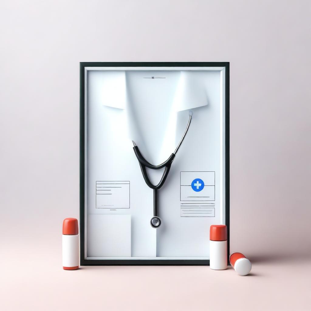 A photo frame design centered around a medical theme