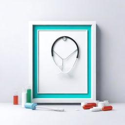 A photo frame design centered around a medical theme