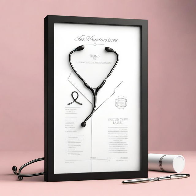 A photo frame design centered around a medical theme, intended for the cover of an interesting novel