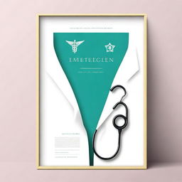 A photo frame design centered around a medical theme, intended for the cover of an interesting novel