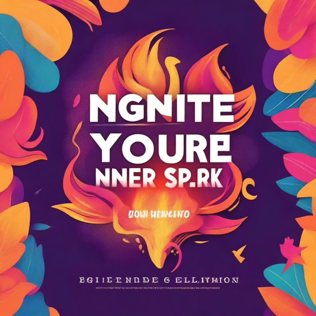 Create a book cover for the title 'Ignite Your Inner Spark: 12 Steps to Self-Motivation' by Ellenmae Sobion