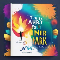 Design a book cover for 'Ignite Your Inner Spark: 12 Steps to Self-Motivation' by Ellenmae Sobion