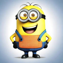 A funny-looking Minion from the Despicable Me series, wearing bright, mismatched clothes and sporting funny, colorful hair