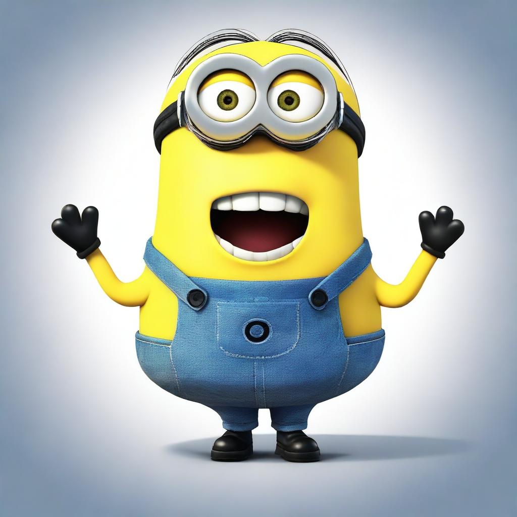 A Minion from the Despicable Me series with a shocked expression