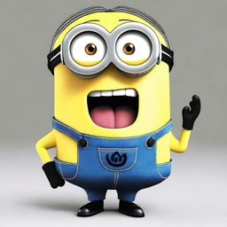 A Minion from the Despicable Me series with a shocked expression