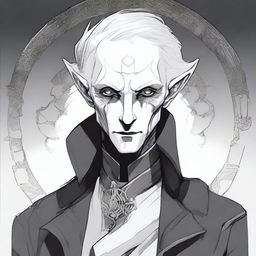 A detailed illustration of a male changeling character