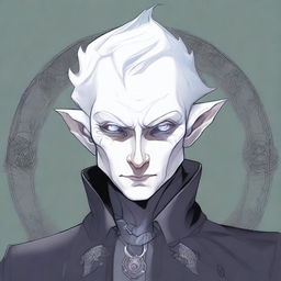 A detailed illustration of a male changeling character