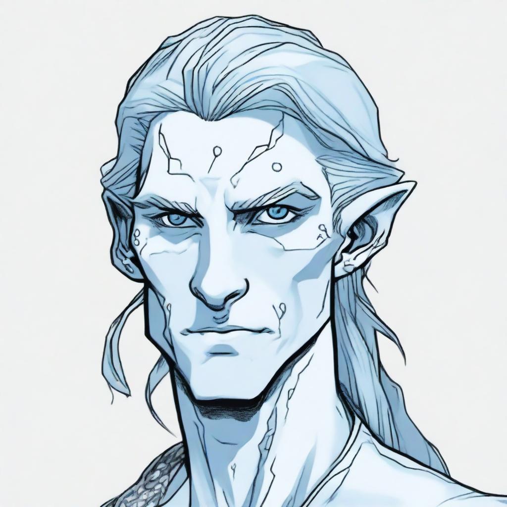 A detailed illustration of a male shapeshifter Dungeons & Dragons character