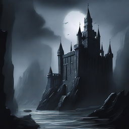 The Shadow King’s Fortress is a dark and foreboding castle perched atop a jagged cliff