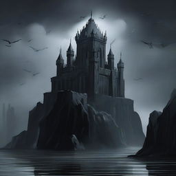 The Shadow King’s Fortress is a dark and foreboding castle perched atop a jagged cliff