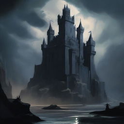 The Shadow King’s Fortress is a dark and foreboding castle perched atop a jagged cliff