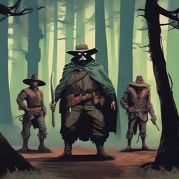 In the depths of the Whispering Woods, the players encounter the Bandit King, a rugged and intimidating leader of a group of outlaws