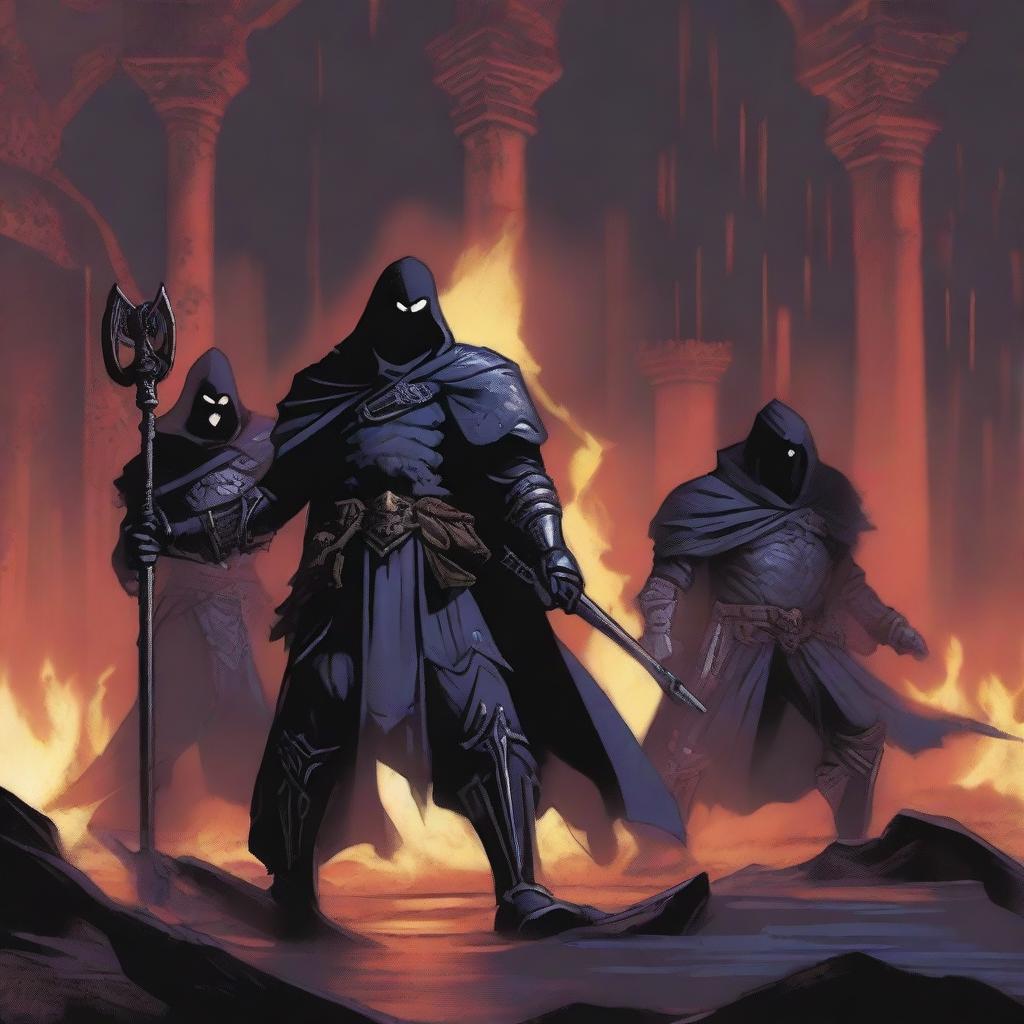 The Shadow Lieutenants, dark and menacing figures, stand ready for battle in the Shadow King’s fortress