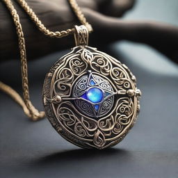 The Amulet of Light is a radiant, intricately designed piece of jewelry, glowing with an ethereal light