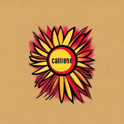 A typography T-shirt design that says 'CALIENTE COMO EL SOL'