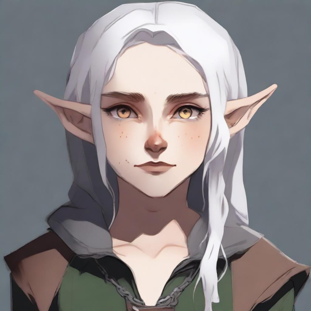 A young elf girl in rogue attire