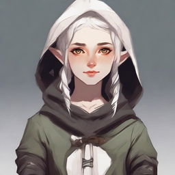 A young elf girl in rogue attire