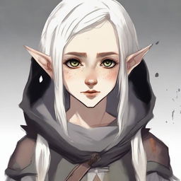 A young elf girl in rogue attire