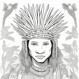 A cover for a coloring book featuring Bushman boys wearing traditional porcupine headpieces