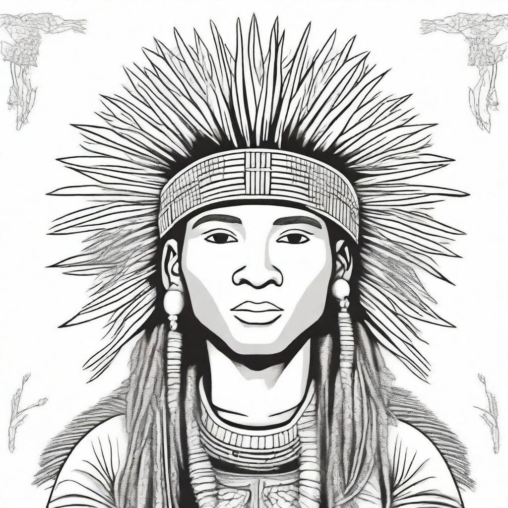 A cover for a coloring book featuring Bushman boys wearing traditional porcupine headpieces