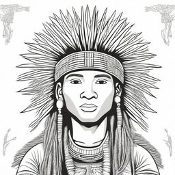 A cover for a coloring book featuring Bushman boys wearing traditional porcupine headpieces