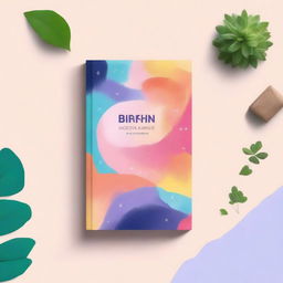 Create a colorful but calm book cover with a simple and beautiful design