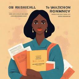 A book cover design about a mother's struggle towards education and managing household responsibilities