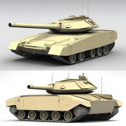 Design a modern tank destroyer with the turret integrated as part of the tank hull