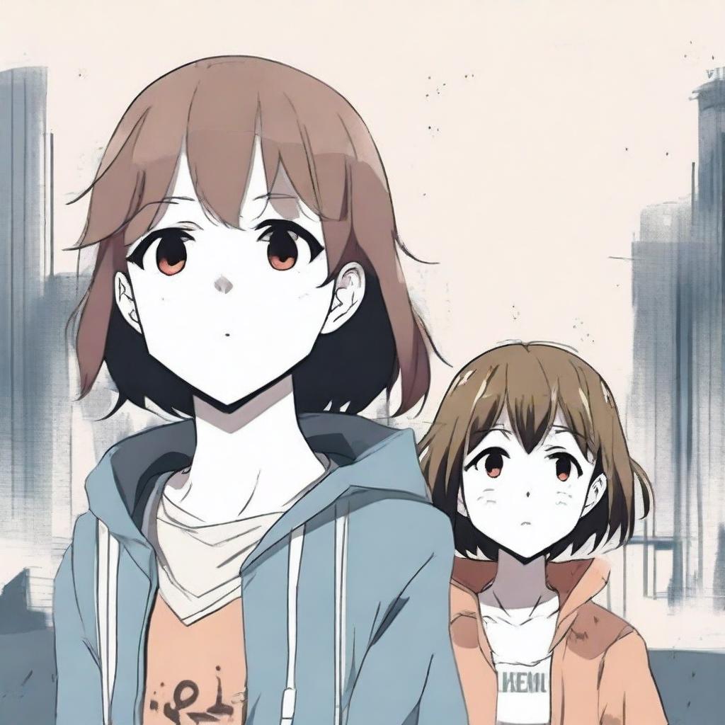 An anime-style illustration depicting a sad teenage girl and boy who are afraid to raise their voices in a democratic society