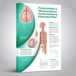 Create a book cover for a textbook titled 'Fundamentals of Human Physiology and Anatomy for Pharmacy and Paramedical Students: A Comprehensive Textbook'