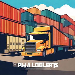 A movie poster for a film about logistics, featuring trucks, shipping containers, and warehouses