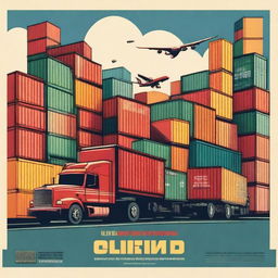 A movie poster for a film about logistics, featuring trucks, shipping containers, and warehouses