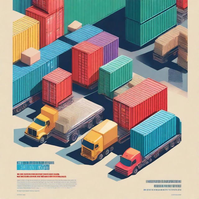 A movie poster for a film about logistics, featuring trucks, shipping containers, and warehouses