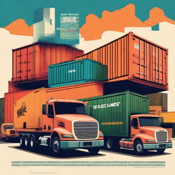 A movie poster for a film about logistics, featuring trucks, shipping containers, and warehouses