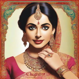 Create a vibrant Bollywood movie style poster featuring a bride getting ready for her marriage